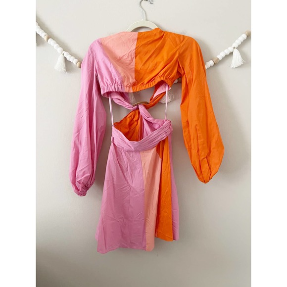 STAUD Orange and Pink Mini Dress - Picture 10 of 12